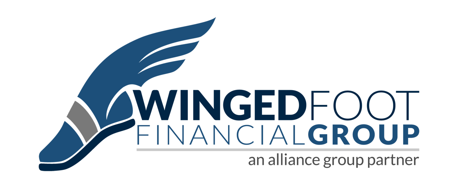 Blue Winged Foot Logo - Winged Foot Financial