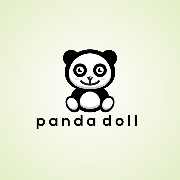 Doll Logo - Cute Panda Doll Logo - Bevouliin