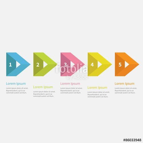 Empty Triangle Logo - Infographic five step with empty triangle arrow and text. Template