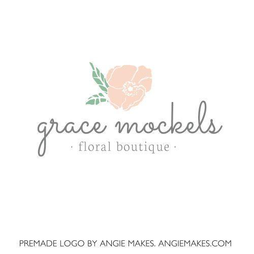 Cute Flower Logo - Premade Flower Logo. Pre made Logo. Logo Design. Cute Logo. Angie ...