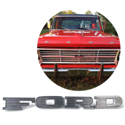 Old Ford Pickup Logo - Vintage 1969 Ford Truck Chrome Front Hood Letter Emblem