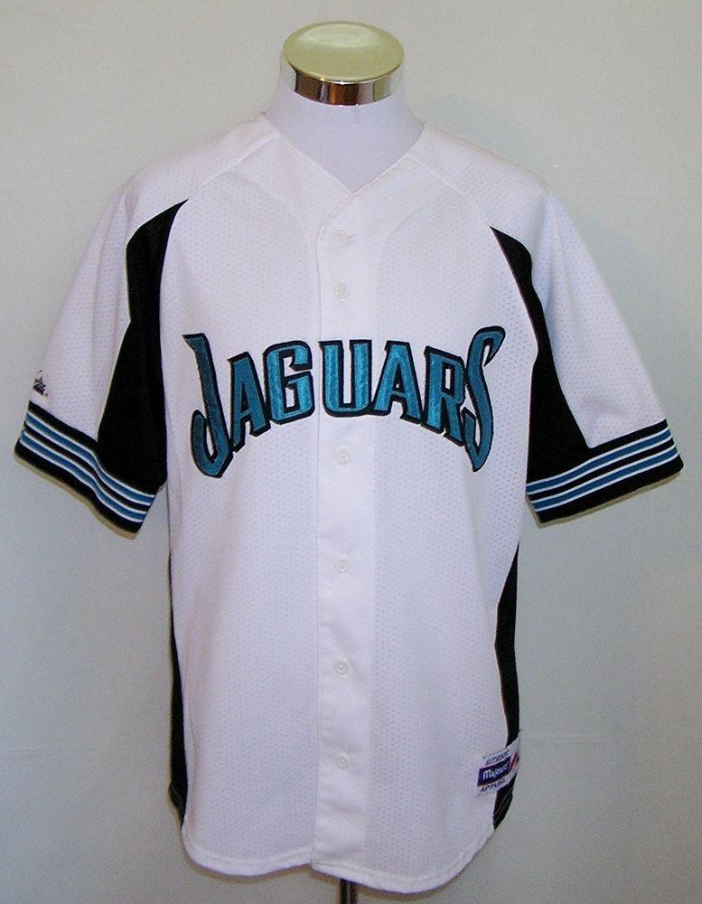 Jaguars Baseball Logo - Jacksonville Jaguars RARE Men's Majestic Brand Baseball Style Jersey ...