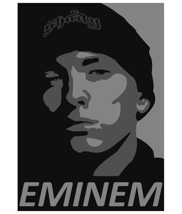 Eminem Black and White Logo - Ulta Anda Matte Eminem And White Pop Art Poster: Buy Ulta