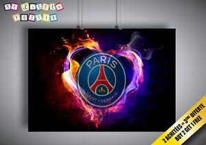 Paris Team Logo - Poster Logo PSG Paris Saint Germain Football Wall Art team France