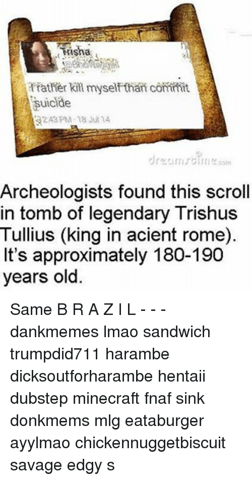 King Savage Harambe Logo - Suicide Archeologists Found This Scroll in Tomb of Legendary Trishus ...