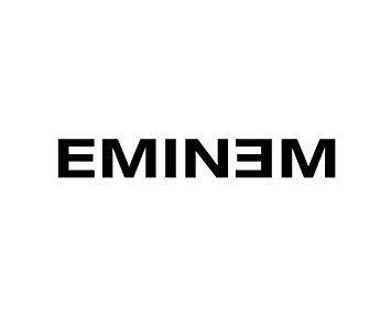 Eminem Black and White Logo - Eminem Decal Sticker Logo, H 1.25 by L 9 Inches, White