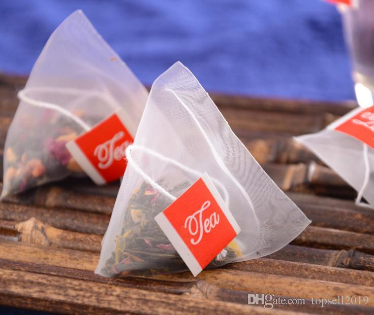 Empty Triangle Logo - 2019 6.5*8cm Empty Triangle Tea Bags With Label Heal Seal Nylon ...