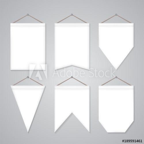 Empty Triangle Logo - White pennant templates vector set with empty space for branding ...