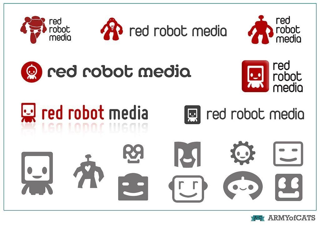 Red Robot Logo - Red Robot Media logo design process 1. For a detailed walkt