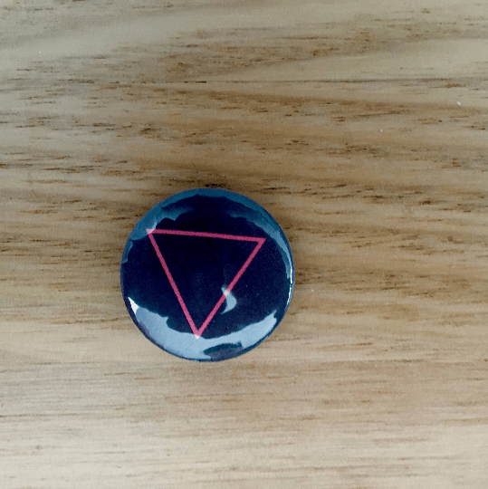 Empty Triangle Logo - Pink Empty Triangle Button Badge 25mm Button Badge 1