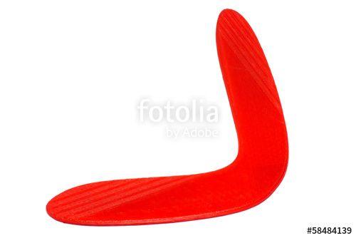 Red Boomerang with Logo - Red boomerang isolated on white