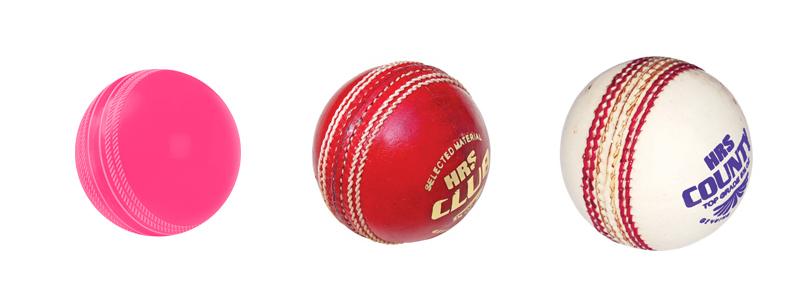 White with Red Ball Logo - difference between white leather ball and red cricket ball