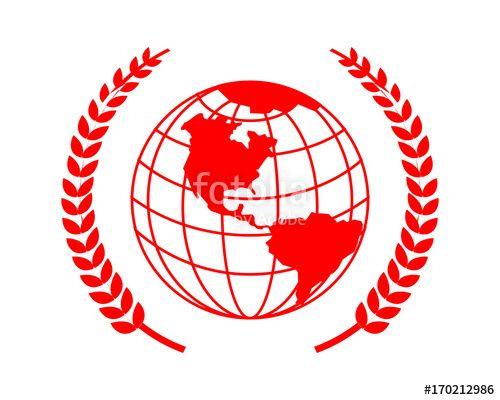 Red Globe Logo - Red Globe Earth World Icon Vector Stock Image And Royalty Free