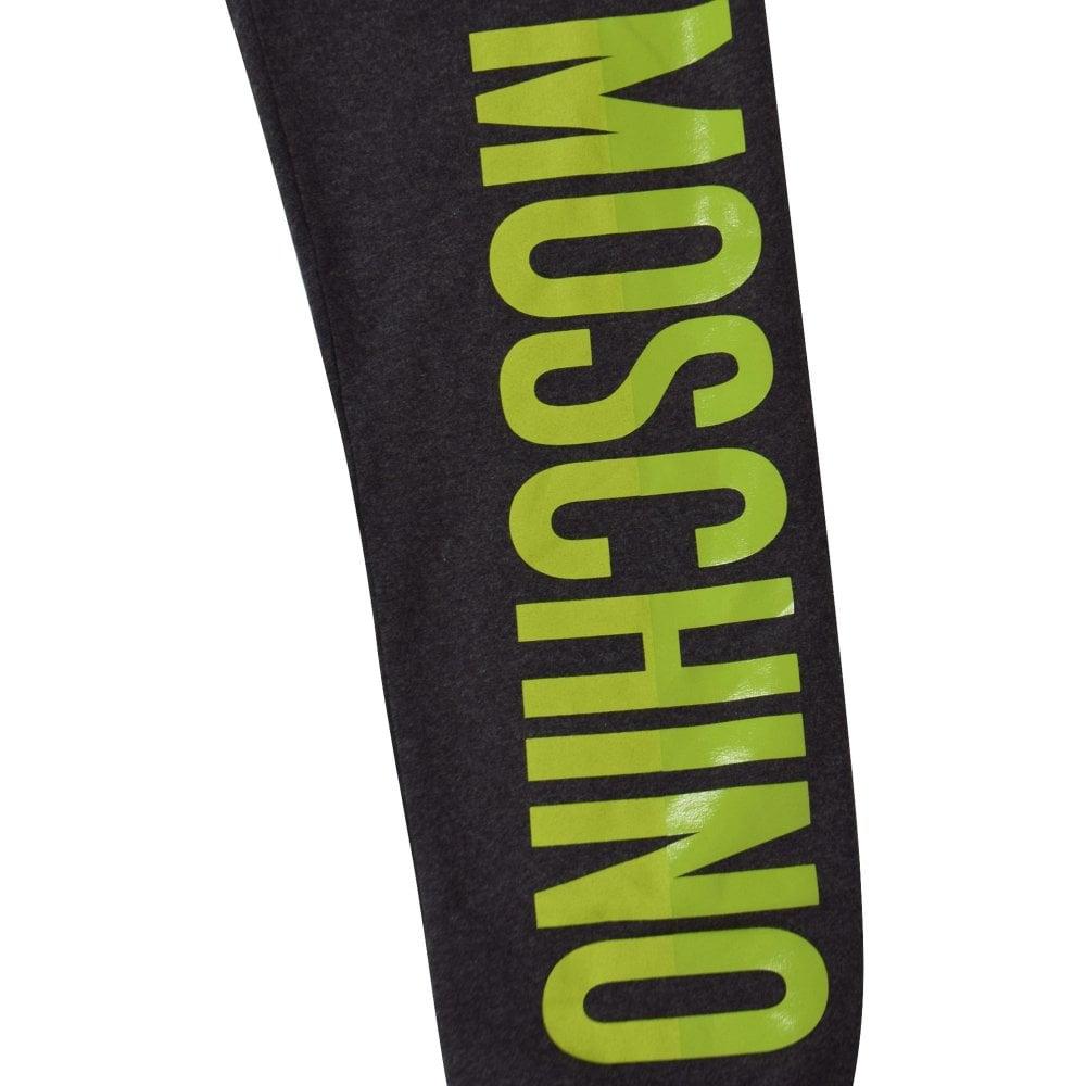 Grey and Green Logo - MOSCHINO TEEN Grey/Green Logo Print Sweatpants - Junior from ...