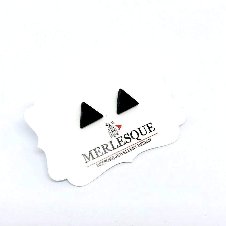 Black Triangles Logo - BLACK TRIANGLE STUDS - Merlesque Bespoke Jewellery