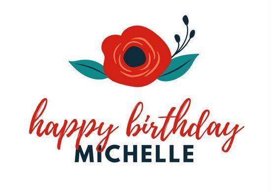 Red Flowers Logo - Red Flower Birthday Card - Templates by Canva