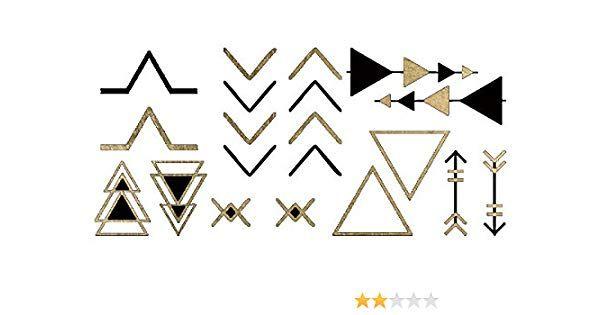 Black Triangles Logo - Amazon.com : Gold and Black Triangles and Arrows Temporary Tattoo