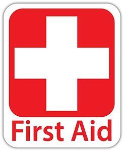 Cross First Aid Logo - Emergency First AID KIT Vinyl Sticker Decal Sign SIZES Health Safety ...