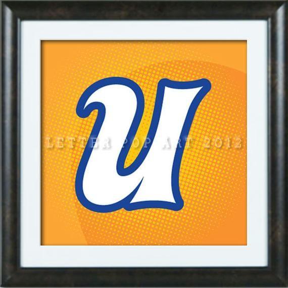 New Sunkist Logo - Alphabet Pop Art PrintUsing Sunkist Logo Letter U | Etsy