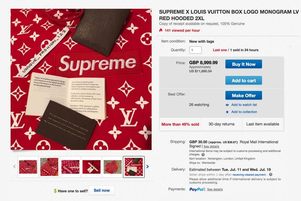 Hypebeast Supreme Logo - Supreme x Louis Vuitton Absurd Resell Prices