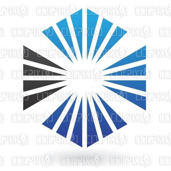 Black Triangles Logo - abstract blue and black triangles hexagon logo icon | Cidepix
