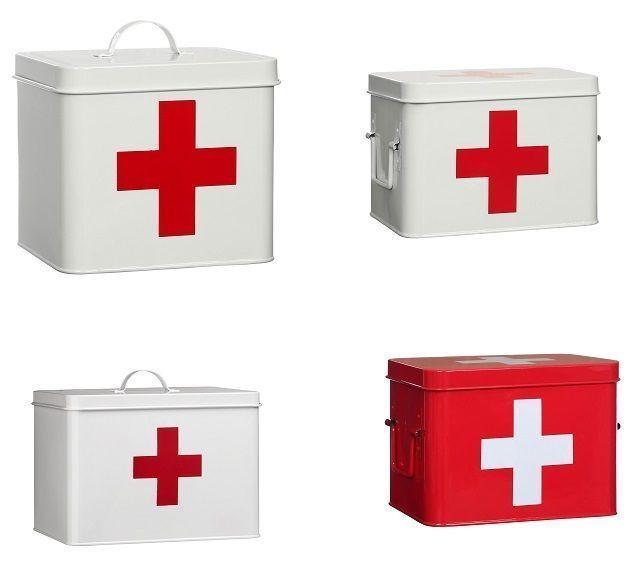 First Aid Red Cross Logo - First Aid/ Medicine Box White Red Cross, Powder Coated Metal