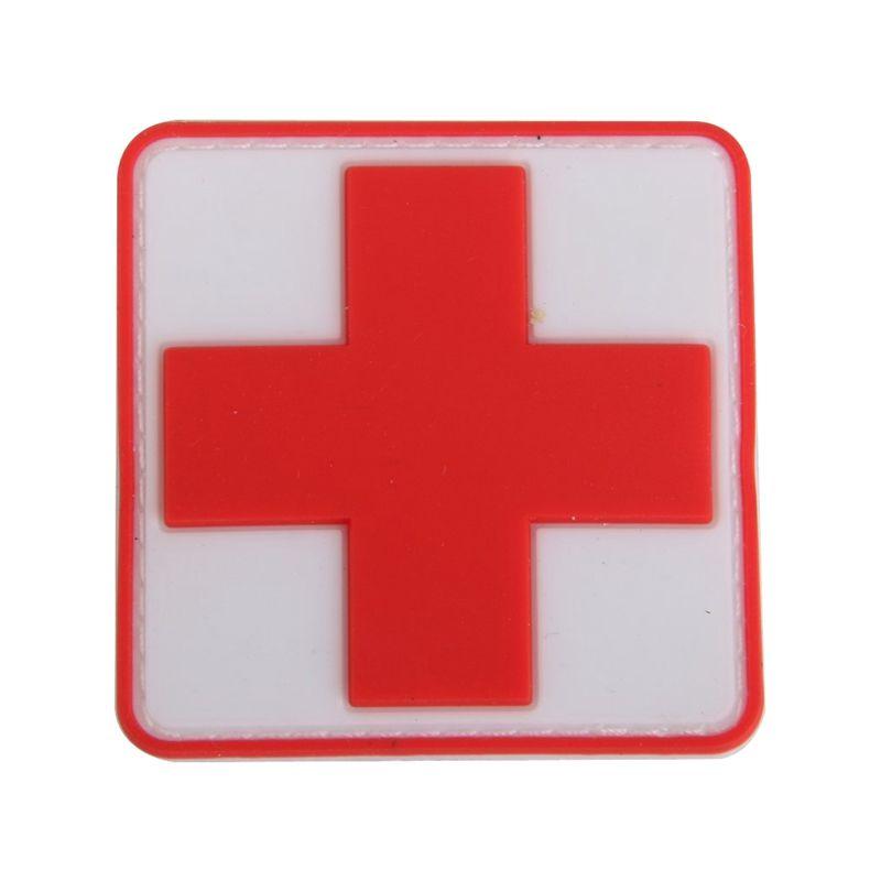 First Aid Red Cross Logo - Outdoor First Aid PVC Red Cross Hook Badge Patch F9T8 190268455695