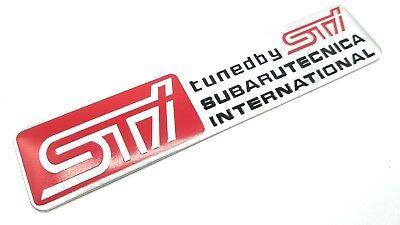 Subaru Technica International Logo - Subaru Tecnica International Tuned By STI Emblem Badge Aluminum
