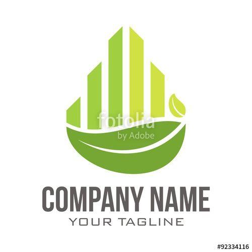 Green Building Logo - Eco house sign Branding Identity Corporate vector logo design