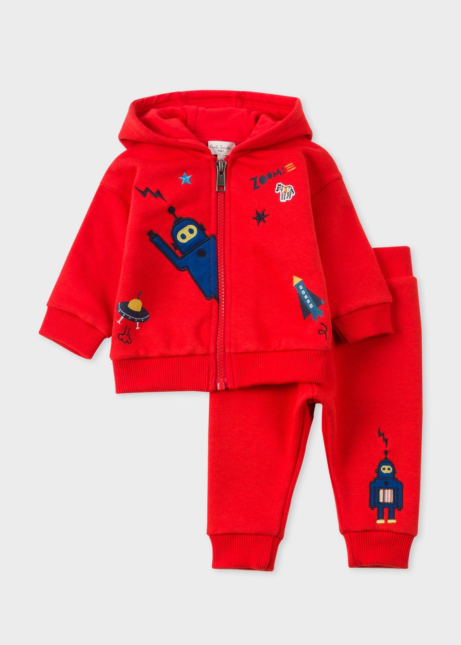 Red Robot Logo - Baby Boys' Red 'Robot' Tracksuit Set With 'Zebra' Logo - Paul Smith Asia