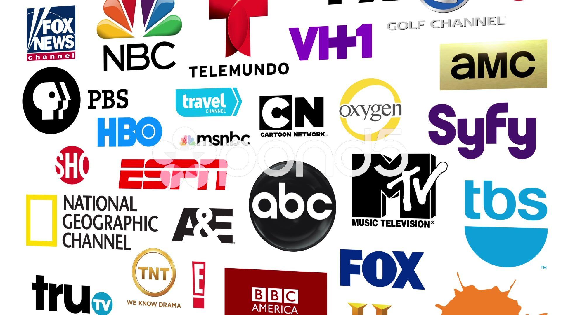 TV Network Logo - TV Networks Logos Loop ~ HD & 4K Stock Footage #42898083