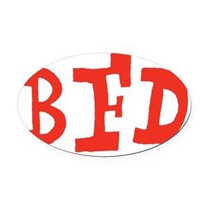 Red and White Oval Car Logo - Big Fucking Deal Car Magnets - CafePress
