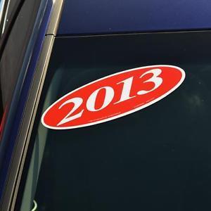 Red and White Oval Car Logo - Red & White Oval Year Stickers (multiple item shipping discount)
