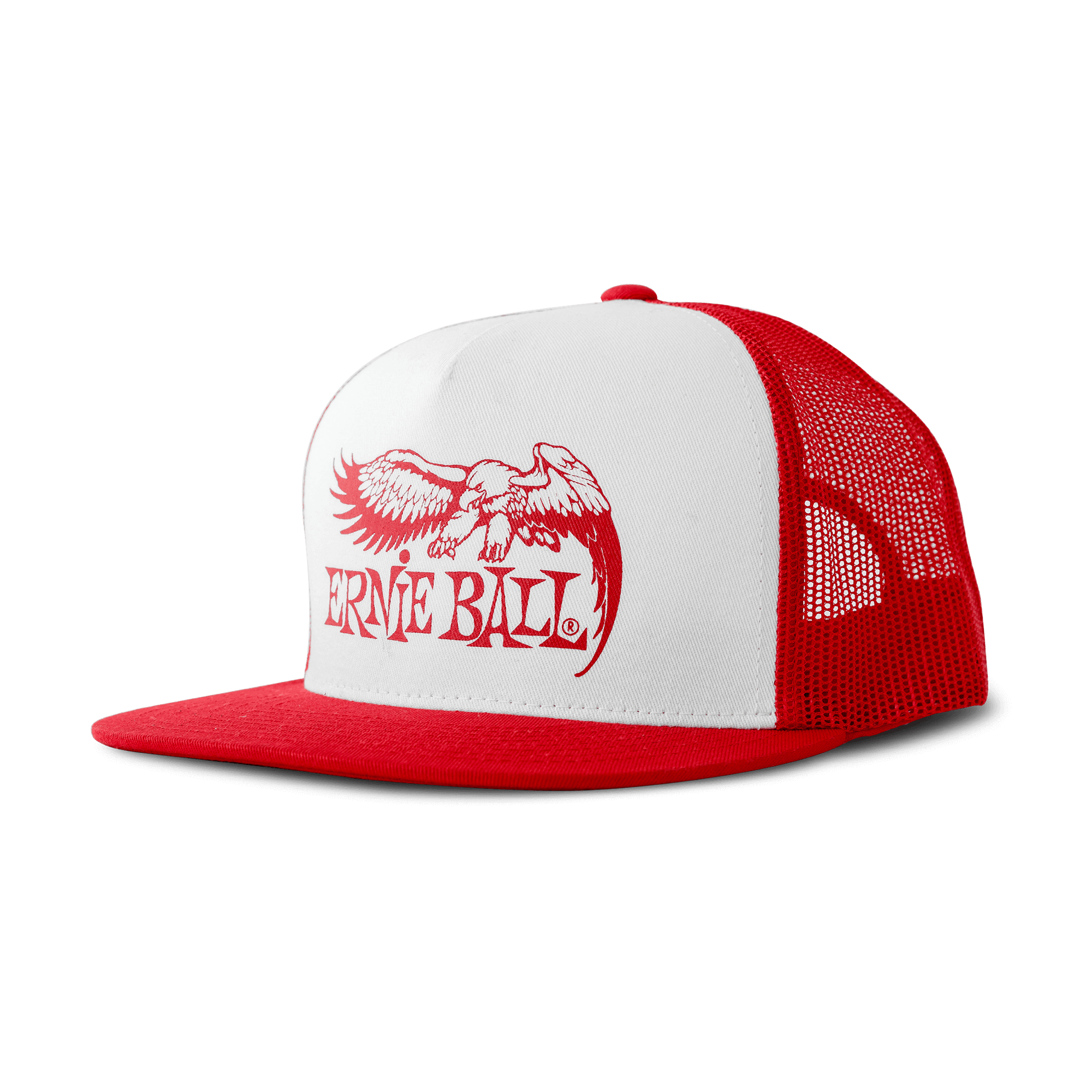 White with Red Ball Logo - Ernie Ball Eagle Logo Hat