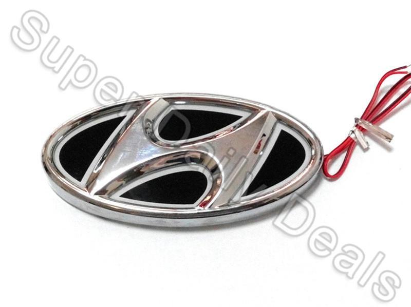 Red and White Oval Car Logo - 5D Led Front Rear Car Logo Light For Hyundai Accent Ix35 I30 Elantra