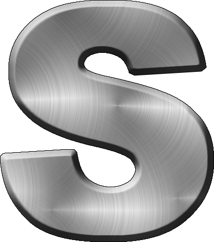 Metal S Logo - Presentation Alphabets: Brushed Metal Letter S