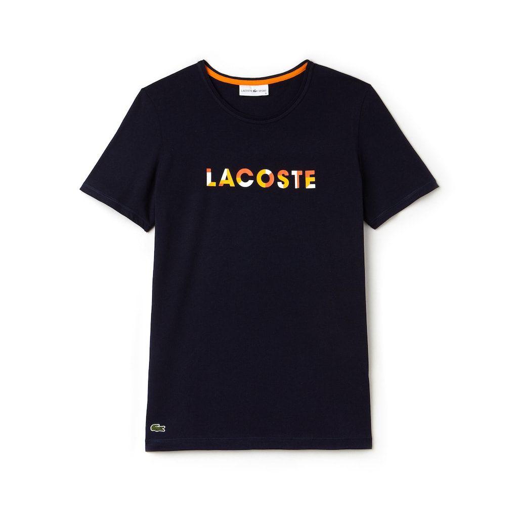 Tennis Shirt Brand Logo - Women's Lacoste SPORT Crew Neck Logo Jersey Tennis T-shirt | LACOSTE