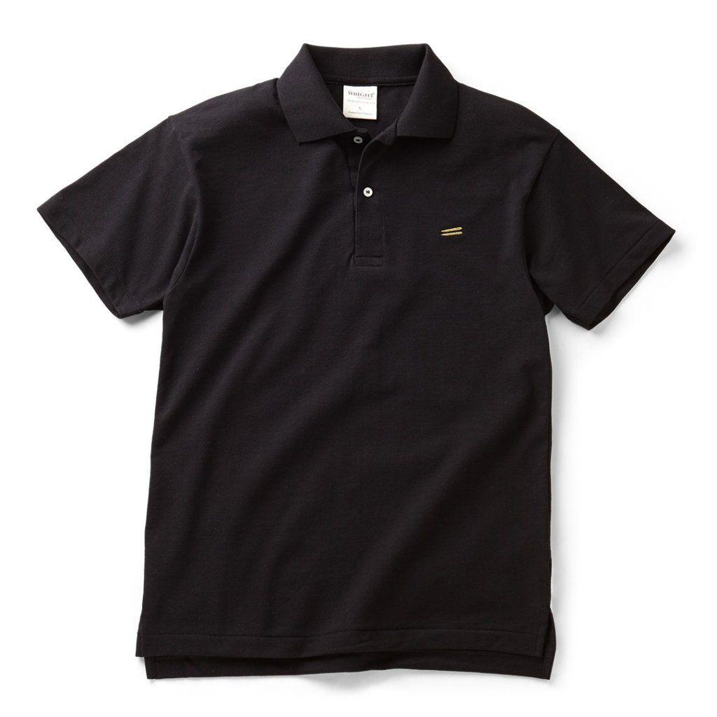 Tennis Shirt Brand Logo - Cotton pique tennis shirt | Black – The Wright Brothers
