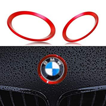 Red Ring Logo - 1 Set Car Front and Rear Logo Red Ring Decoration For BMW 3 4 Series ...