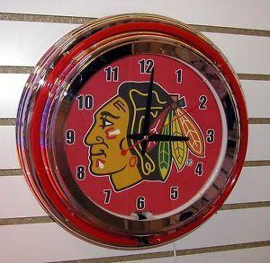 Red Ring Logo - NHL Chicago Blackhawks Logo Sign 2 Ring Red/White Neon Clock ...