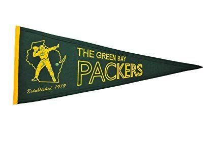 Green Penant Logo - Amazon.com : Winning Streak NFL Green Bay Packers Throwback Pennant