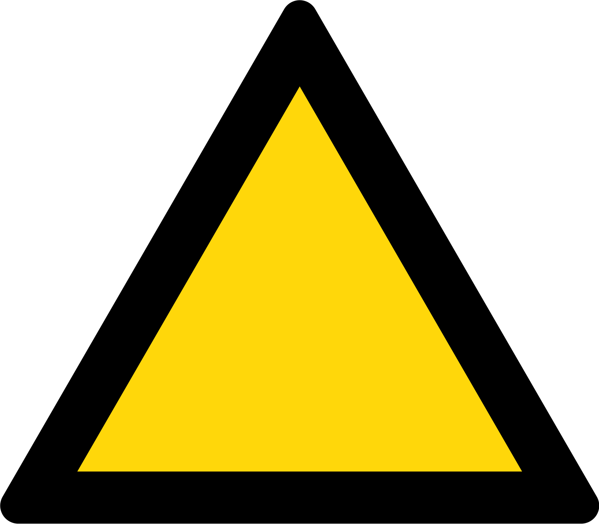 Black Yellow Triangle Logo - Triangle warning sign (black and yellow).svg