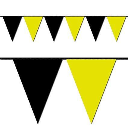Black Yellow Triangle Logo - Amazon.com: Ziggos Party Black and Yellow Triangle Pennant Flag 100 ...