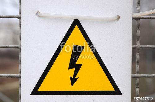 Black Yellow Triangle Logo - electricity warning sign - black lighting on yellow triangle