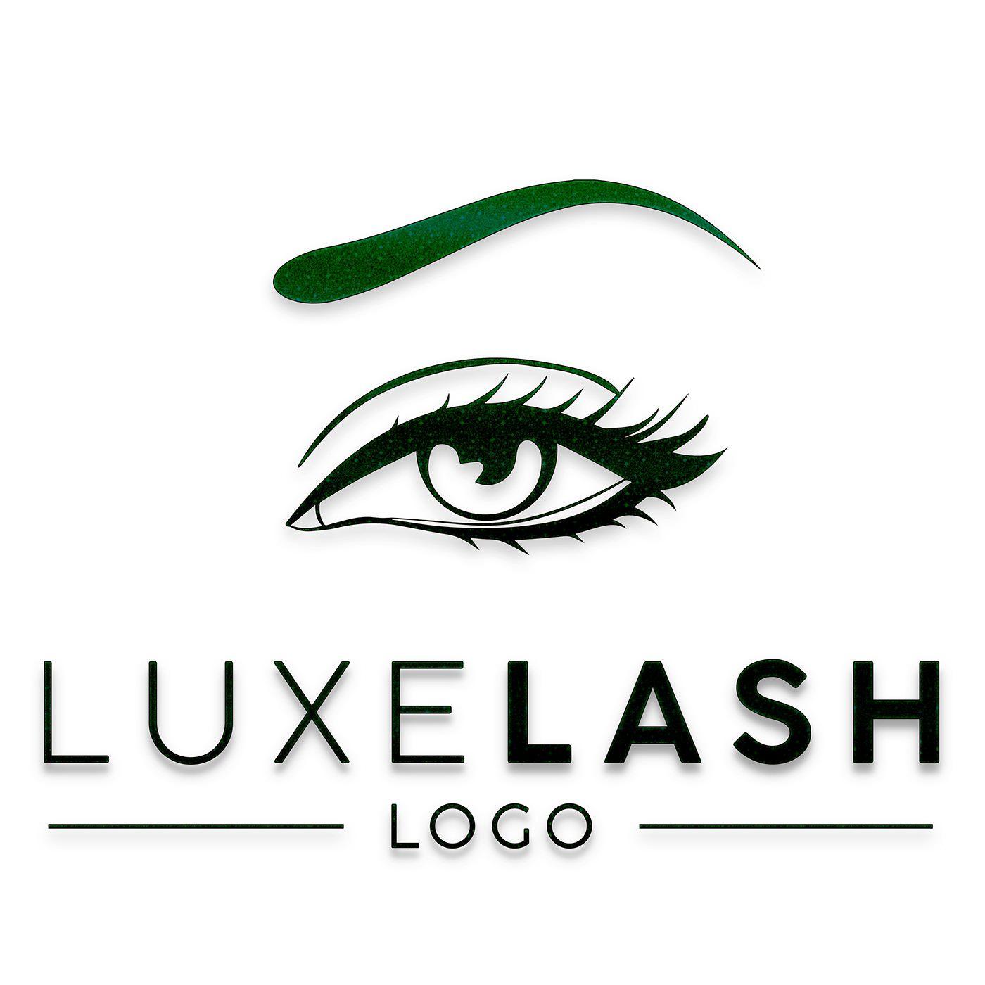Lashes Logo - Custom Black & Gold Eye Lashes Logo. Free PSD Download