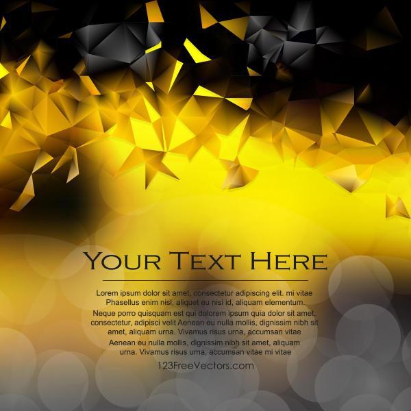 Black Yellow Triangle Logo - Black Yellow Triangle Polygonal Background Template
