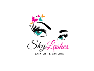 Lashes Logo - Sky Lashes logo design - 48HoursLogo.com