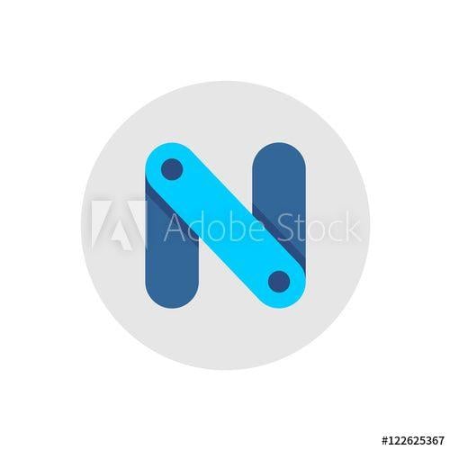 Blue Links Logo - Letter N construction links blue color logo this stock vector