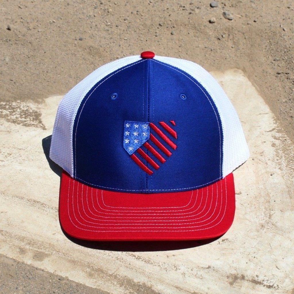Red White and Blue Baseball Logo - Red, White, Blue, Baseball Snap back Hat