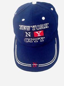 Red White and Blue Baseball Logo - NEW YORK CITY NY CAP BLUE RED WHITE N LOGO BASEBALL HAT ADJUSTABLE